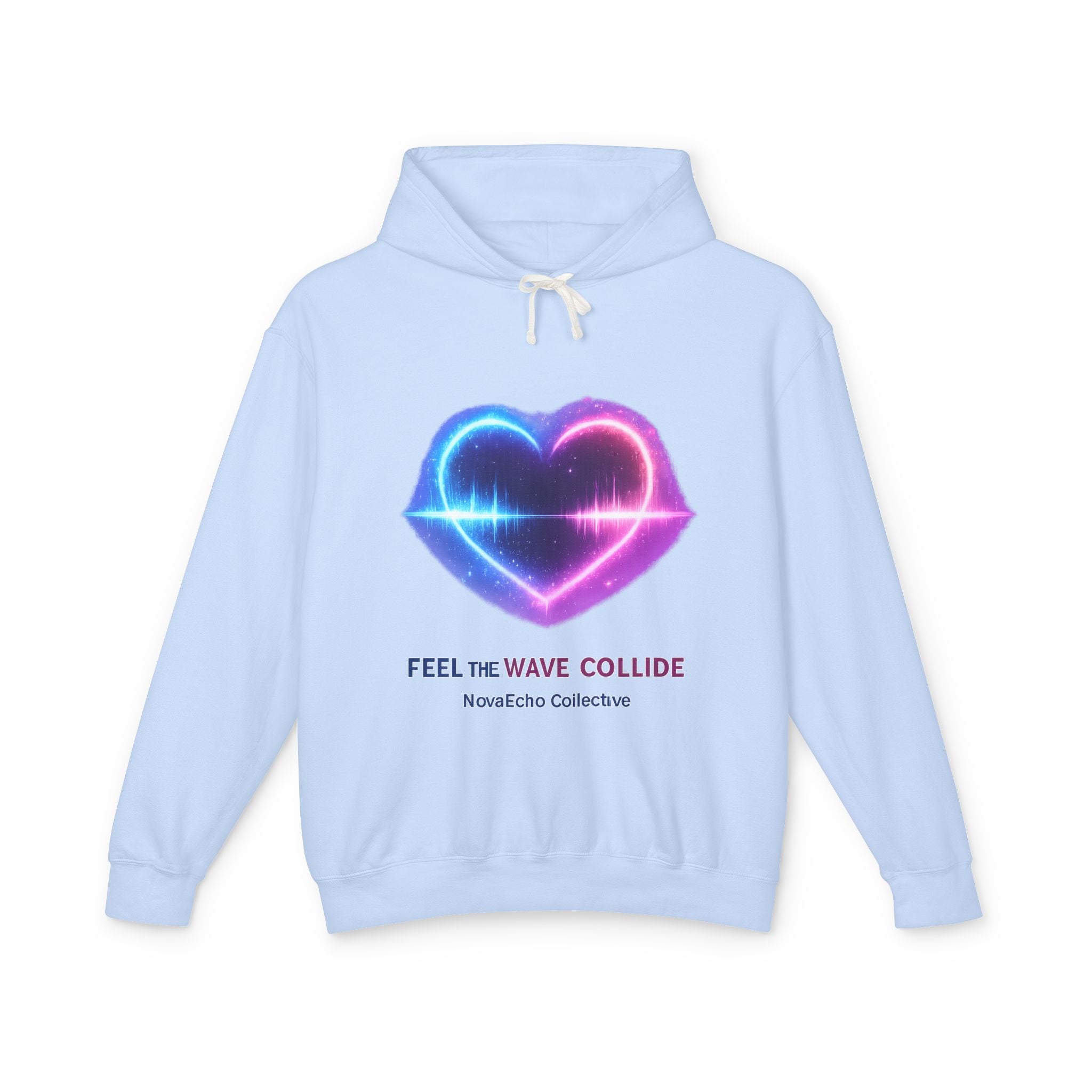 Wave Collide Heart Hoodie — Neon Electro Love Pullover