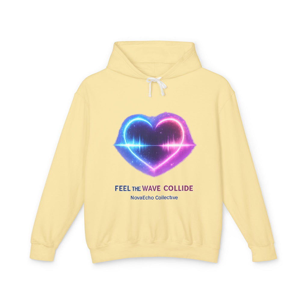 Wave Collide Heart Hoodie — Neon Electro Love Pullover
