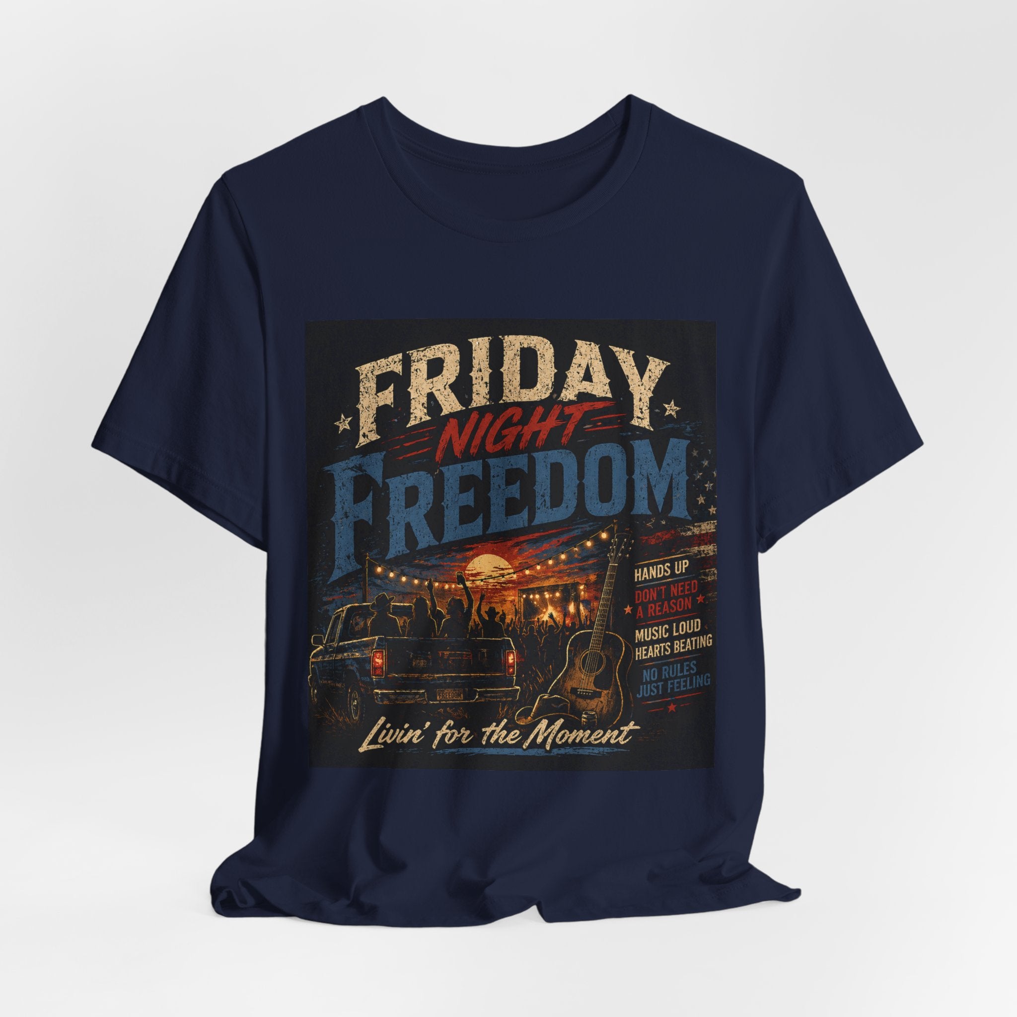 Friday Night Freedom Tee — Vintage Truck 'Livin' for the Moment' Graphic Shirt