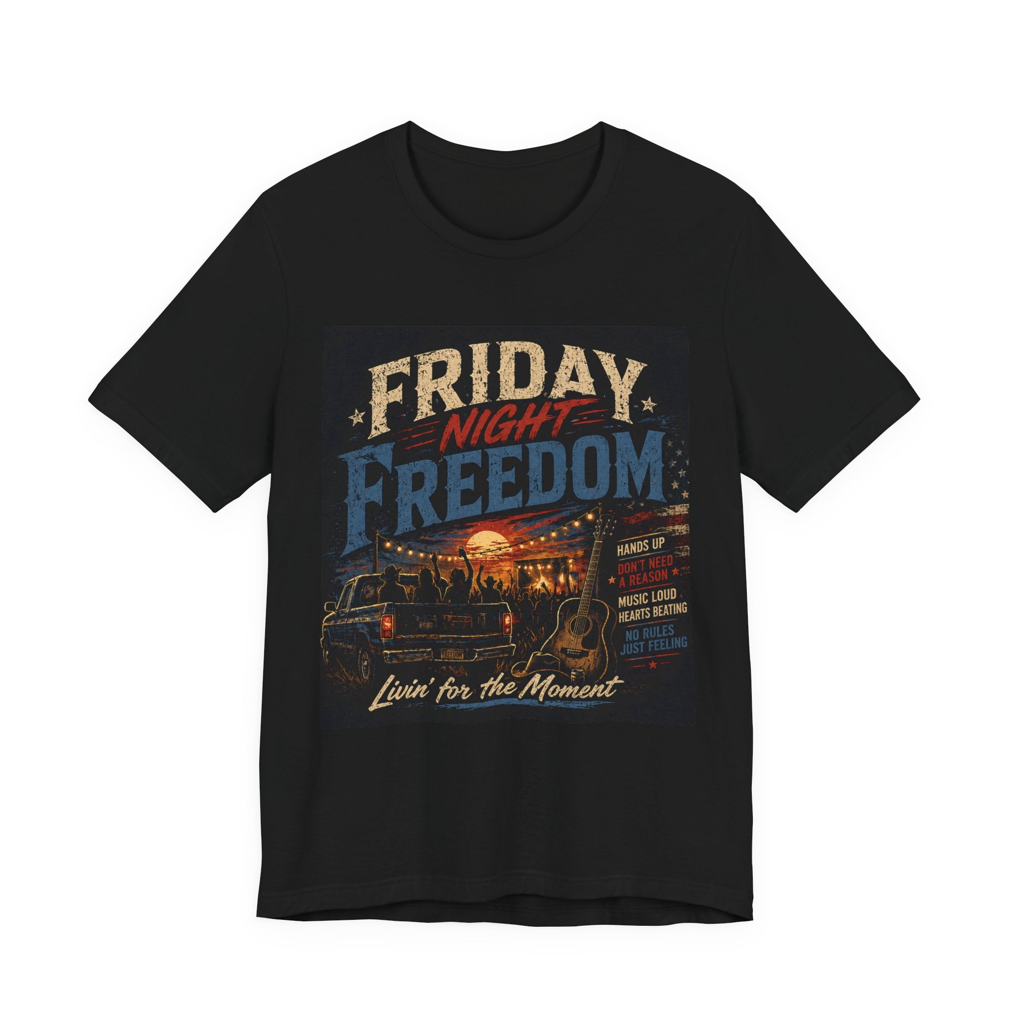 Friday Night Freedom Tee — Vintage Truck 'Livin' for the Moment' Graphic Shirt
