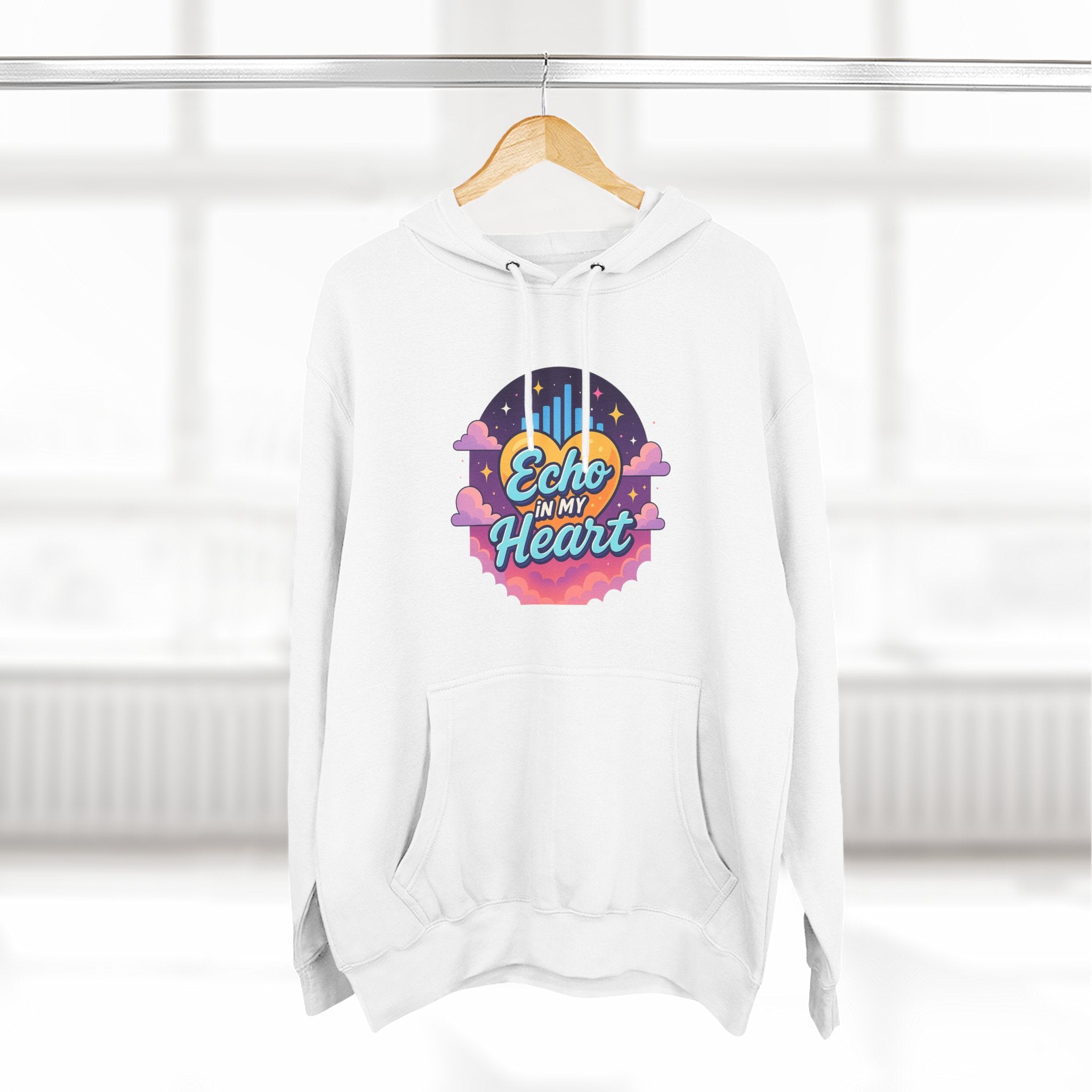 Echo in My Heart Hoodie — Retro Sunset Graphic Pullover