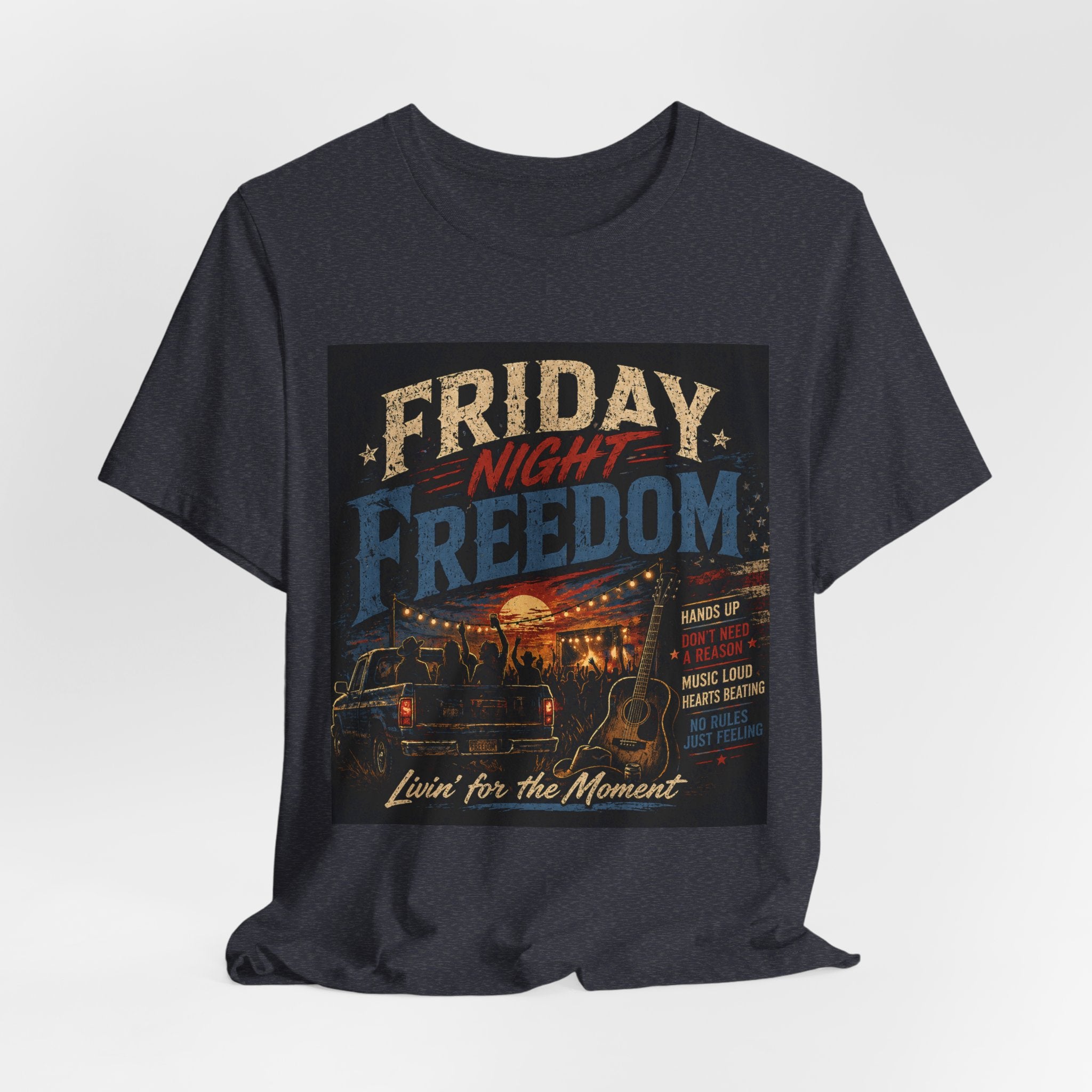 Friday Night Freedom Tee — Vintage Truck 'Livin' for the Moment' Graphic Shirt