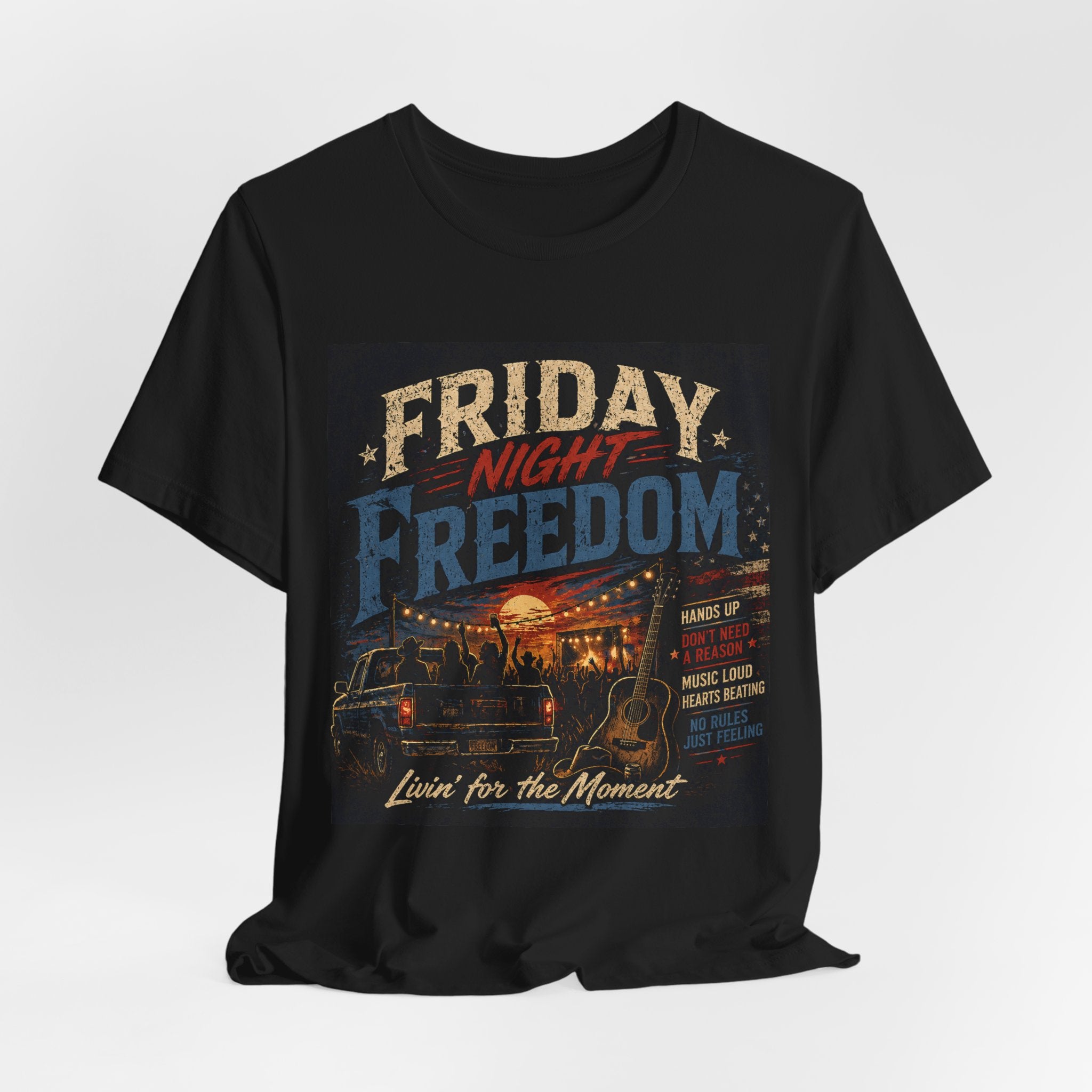 Friday Night Freedom Tee — Vintage Truck 'Livin' for the Moment' Graphic Shirt