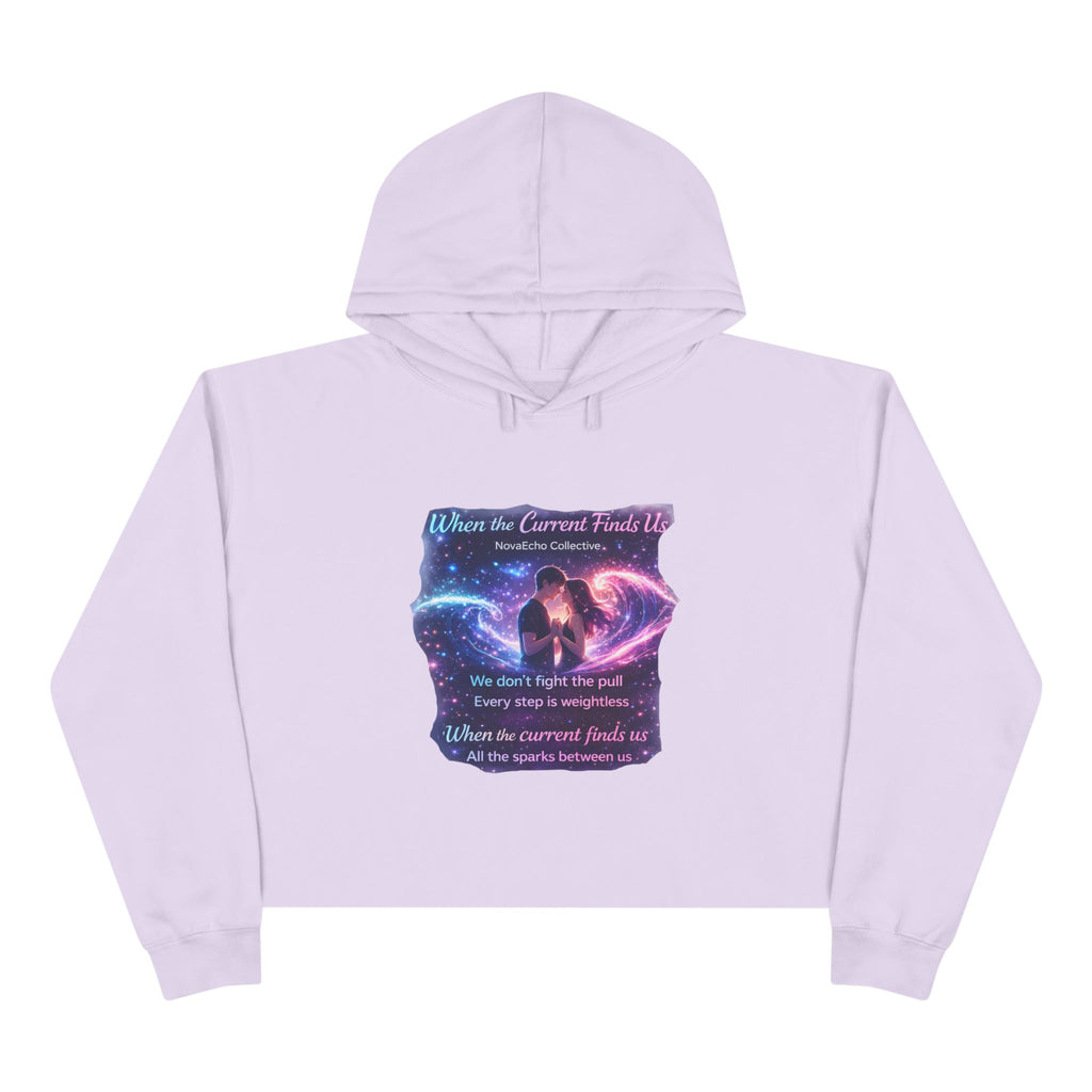 Cosmic Love Crop Hoodie — "When Our Loved Finds Us" Galaxy Graphic