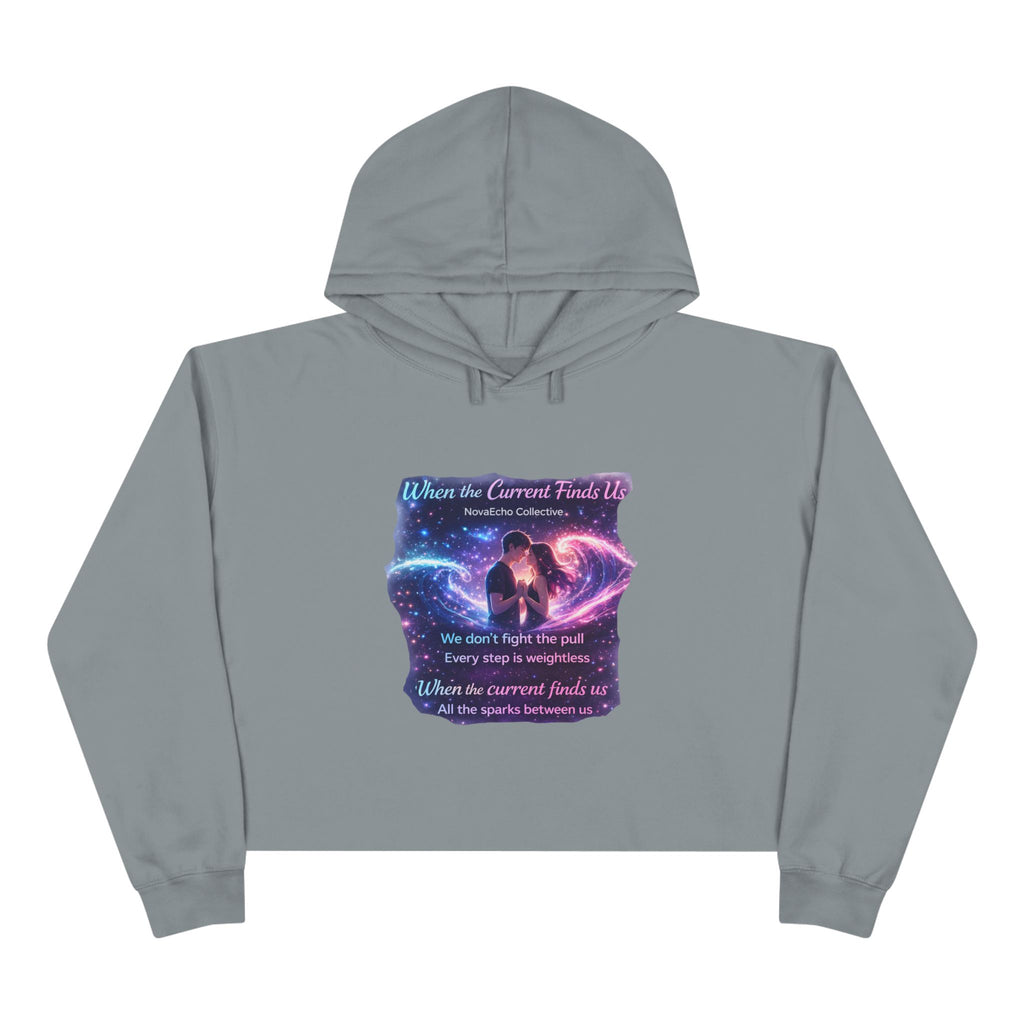 Cosmic Love Crop Hoodie — "When Our Loved Finds Us" Galaxy Graphic