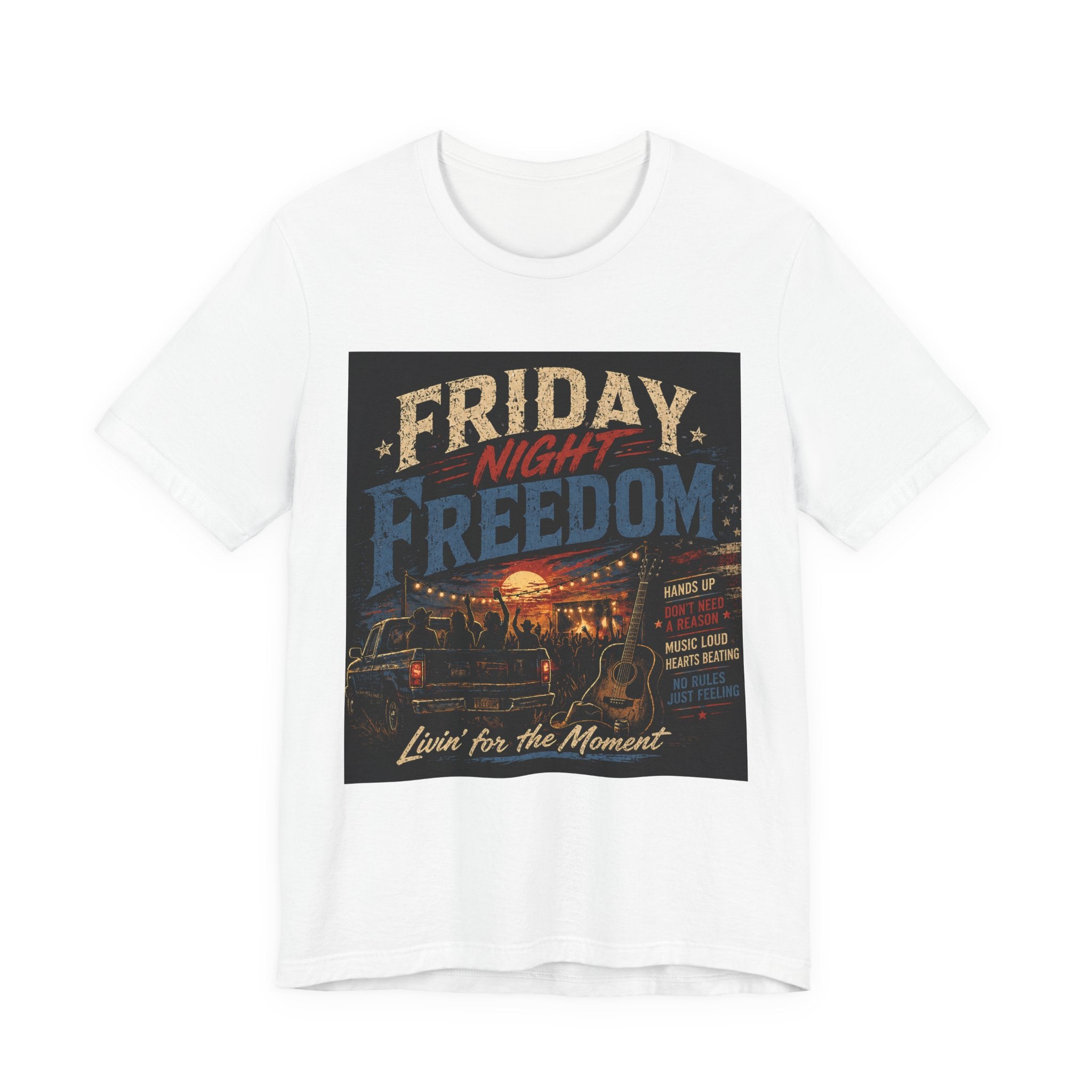 Friday Night Freedom Tee — Vintage Truck 'Livin' for the Moment' Graphic Shirt