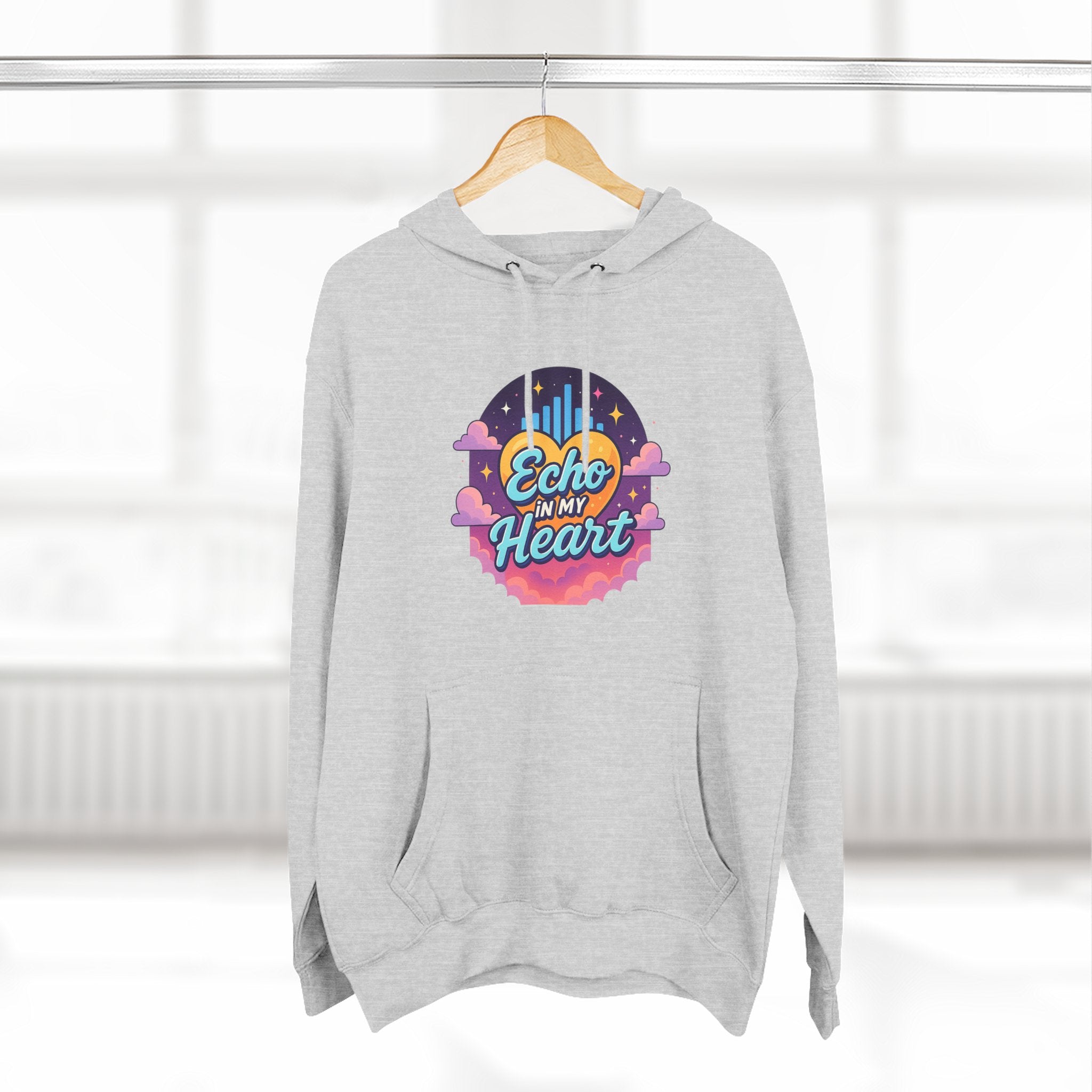 Echo in My Heart Hoodie — Retro Sunset Graphic Pullover