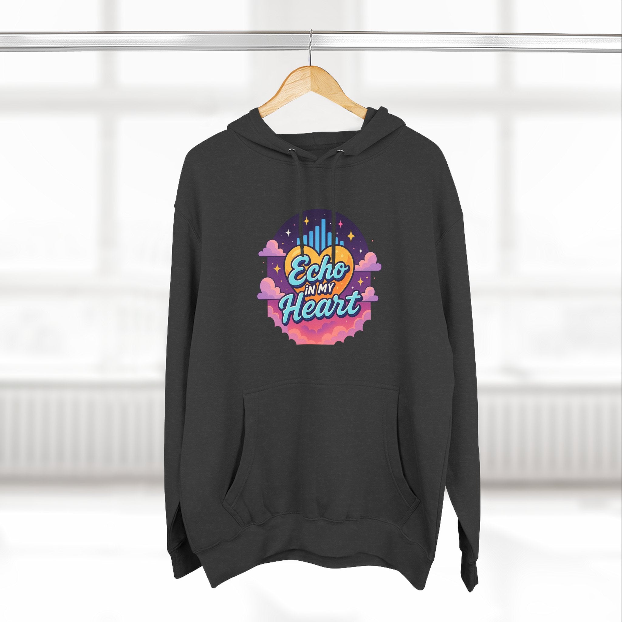 Echo in My Heart Hoodie — Retro Sunset Graphic Pullover