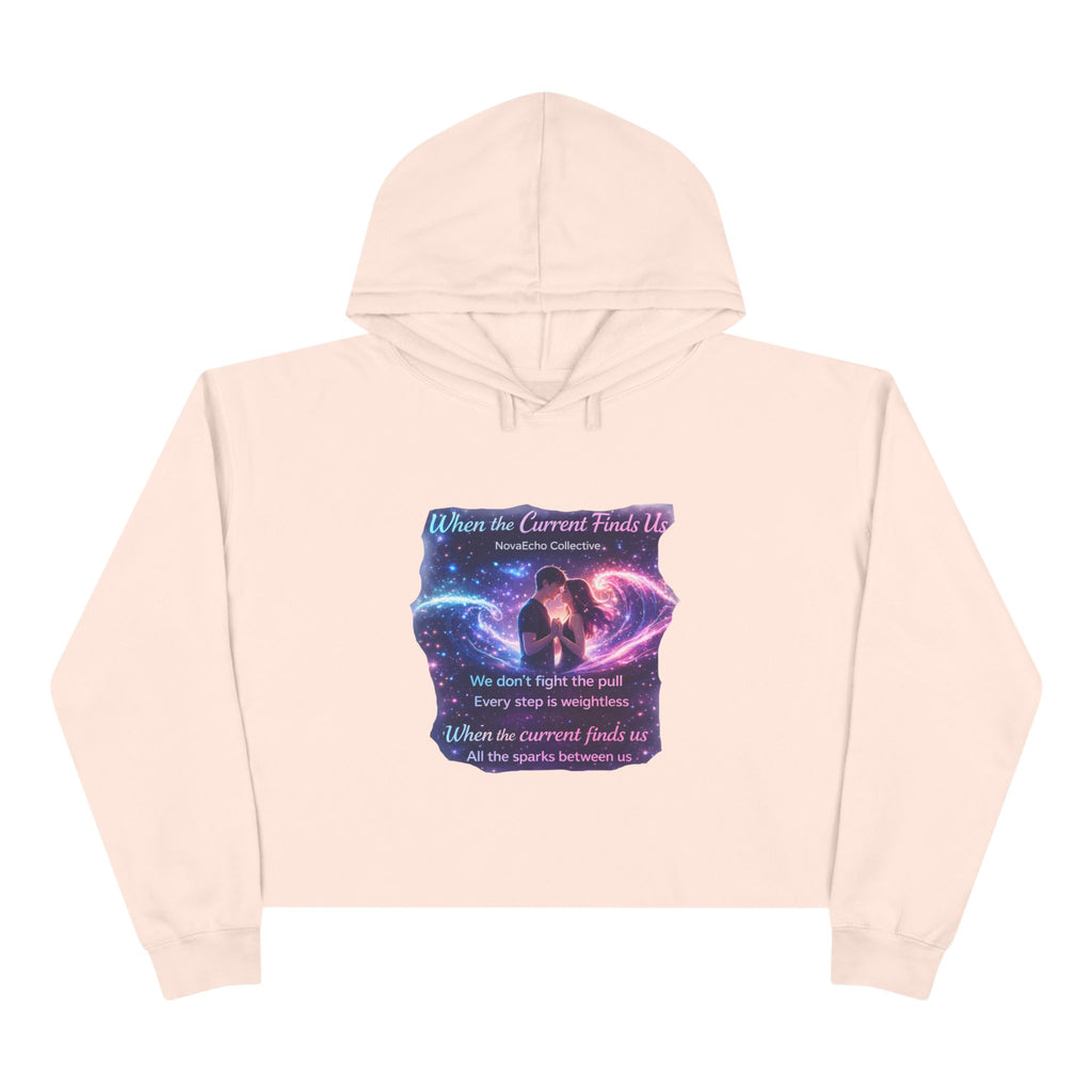 Cosmic Love Crop Hoodie — "When Our Loved Finds Us" Galaxy Graphic