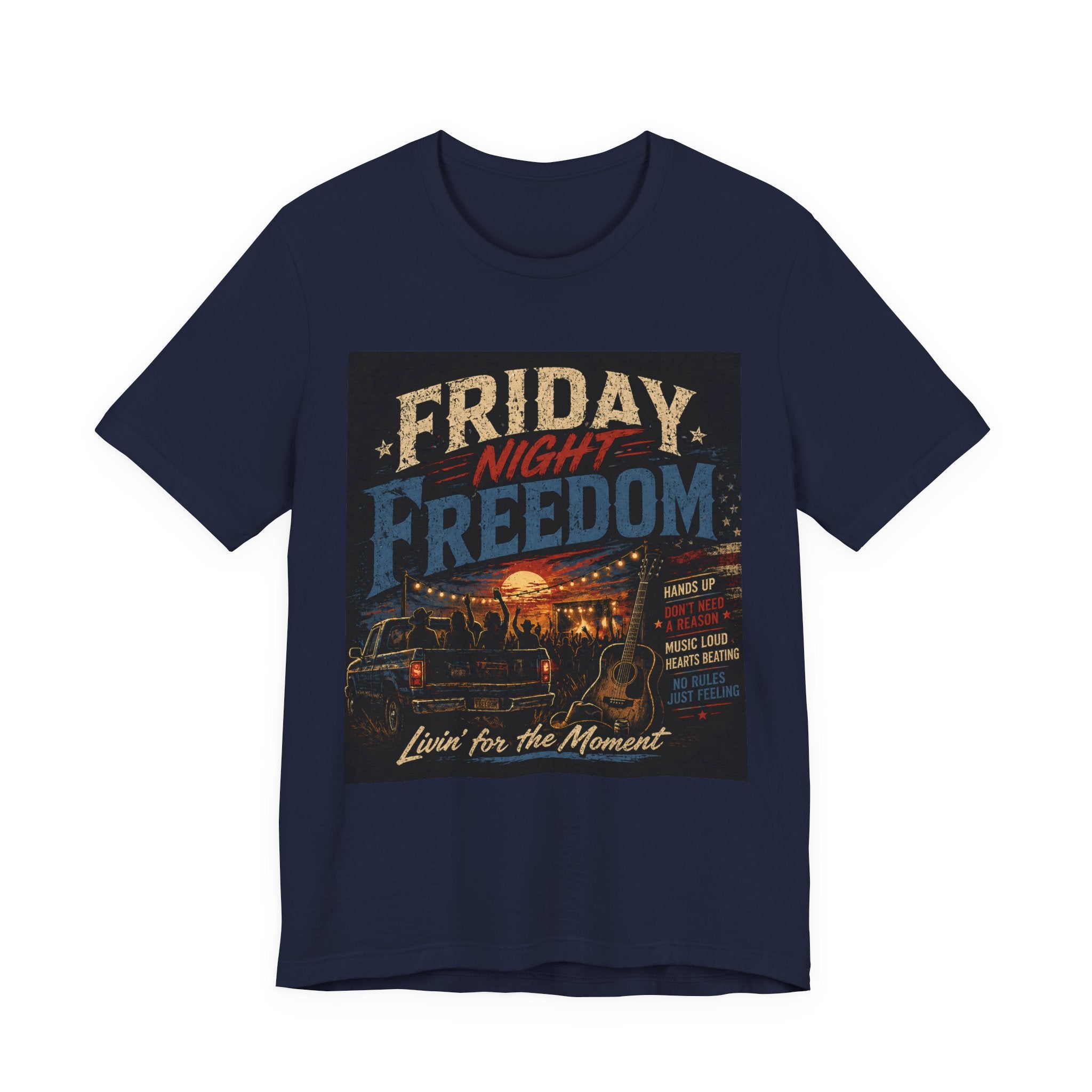 Friday Night Freedom Tee — Vintage Truck 'Livin' for the Moment' Graphic Shirt