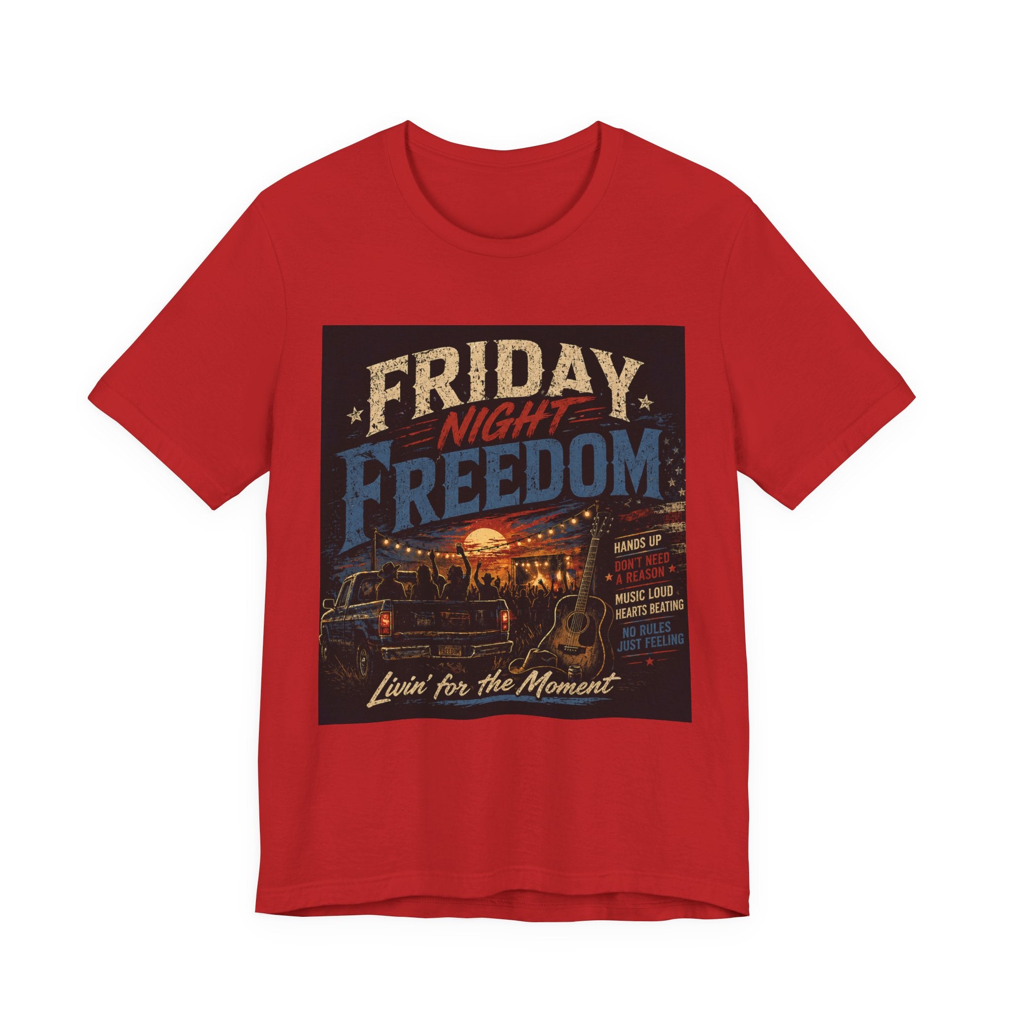 Friday Night Freedom Tee — Vintage Truck 'Livin' for the Moment' Graphic Shirt